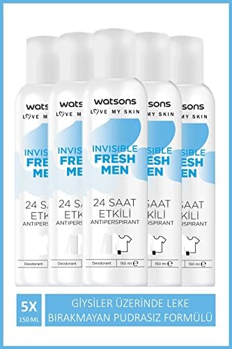 Alternative view of Watsons Invisible Fresh Men 24 Saat Etkili Deodorant Sprey 150 ml X5 ADET