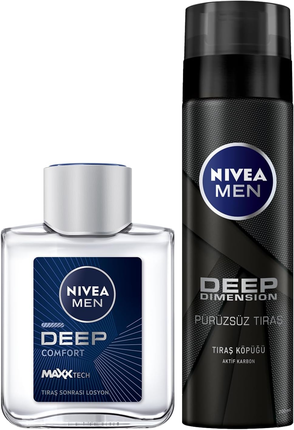 MEN Erkek Deep Dimension Tıraş Seti, Tıraş Köpüğü 200ml ve Tıraş Sonrası Losyon 100ml, Kaygan Tıraş
