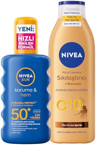 Alternative view of SUN SPF50 Koruma ve Nemlendirici Güneş Spreyi 200 ml, Q10 Sıkılaştırıcı,Bronzlaştırıcı Vücut Losyonu 200 ml