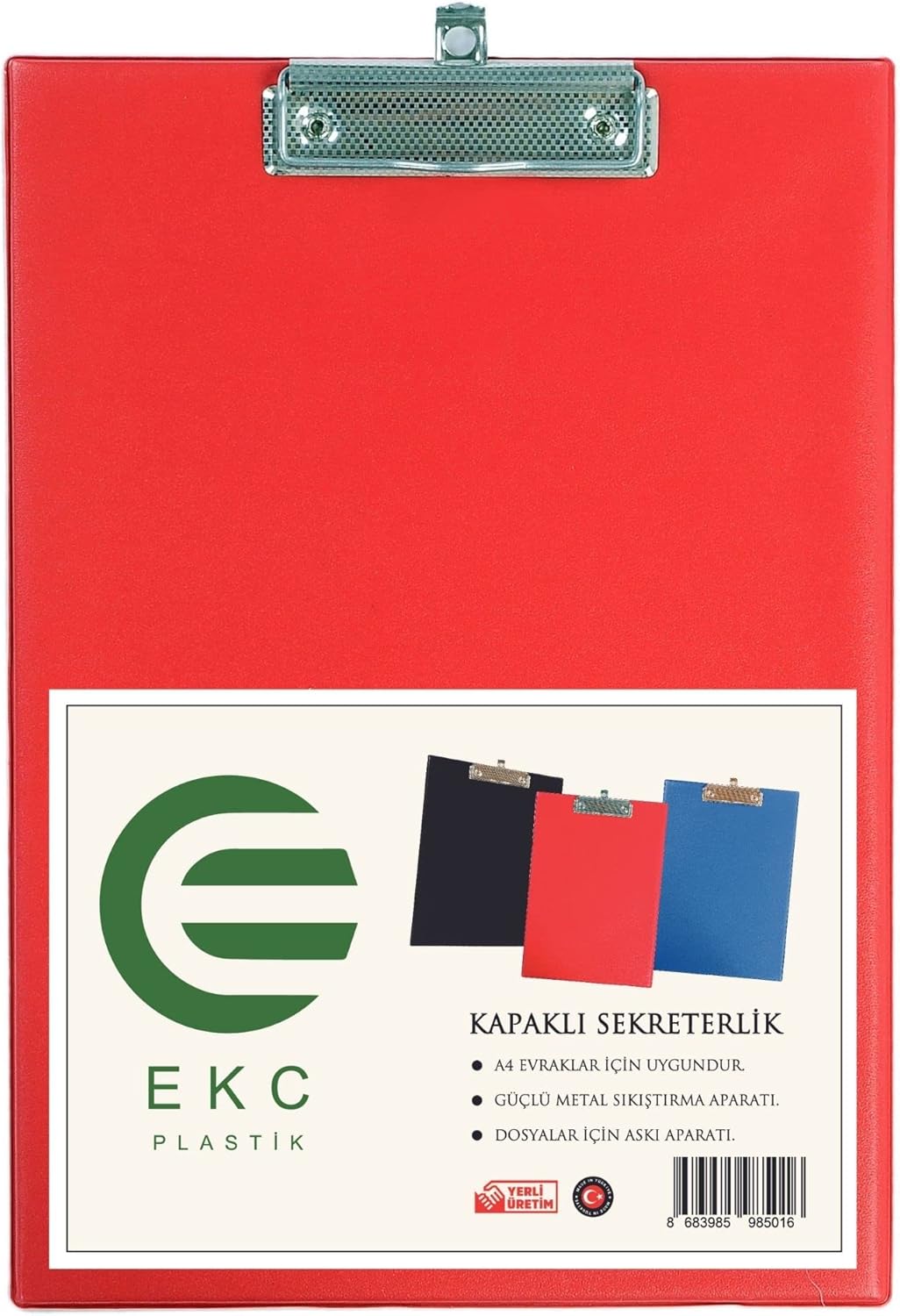 Alternative view of EKC - A4 Kapaklı Sekreterlik Kırmızı, Bloknot Yazı Tablası, Clipboard
