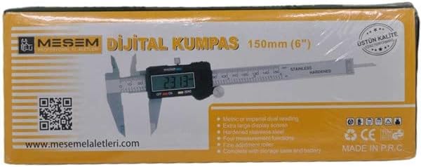 150 mm Dijital Çelik Kumpas Özel Kutulu Hassas Manuel Ölçü Aleti
