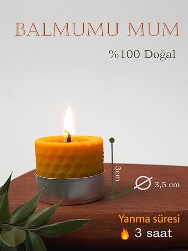 Alternative view of (12 ADET) Sarma Tealight Mum 3,5cm X3cm Doğal Petek Mum