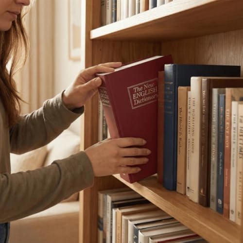 Alternative view of Kitap Görünümlü Kumbara Gizli Para Kasası Çelik Kilitli Kitap Kumbara Bordo