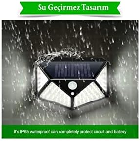 100 Led Dış Mekan Solar Aydınlatma Fotoselli Solar Lamba Hareket Sensörlü Güneş Enerjili Lamba