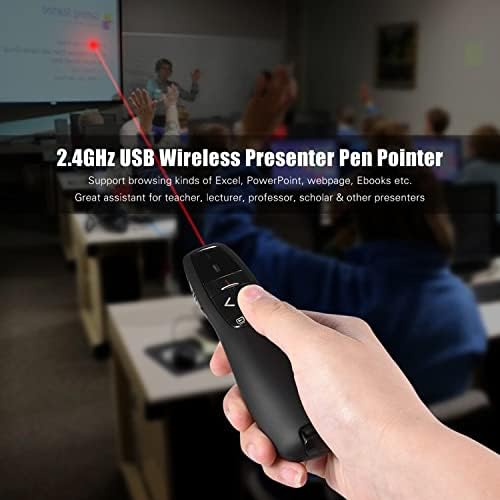 Kablosuz Lazer Sunum Kumandası USB Alıcılı 2,4 GHz Powerpoint Sunumu Ppt Flip Pen Pointer Clicker Presenter Dahili Alıcı Kırmızı Işık Uzaktan Kumanda