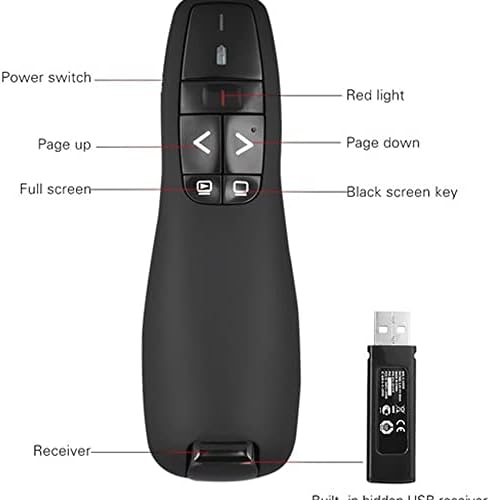 Alternative view of Kablosuz Lazer Sunum Kumandası USB Alıcılı 2,4 GHz Powerpoint Sunumu Ppt Flip Pen Pointer Clicker Presenter Dahili Alıcı Kırmızı Işık Uzaktan Kumanda