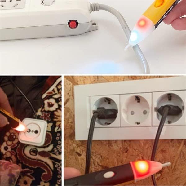 Dedektörlü Temassız Işıklı Kablo Voltaj Test Elektrik Kaçak Dijital Kontrol Kalemi Cihazı