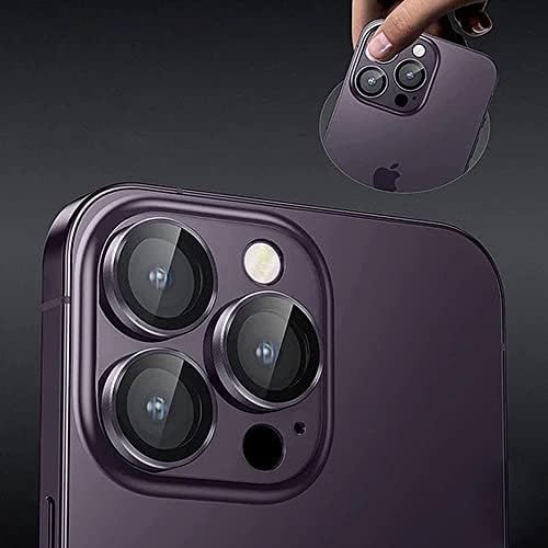 14 Pro Max/14 Pro İle Uyumlu CmCov Kamera Lens Koruyucu Kolay Tak Çıkar Ergonomik İnce Tasarım Kırılma Ve Çizilme Önleyici Derin Mor
