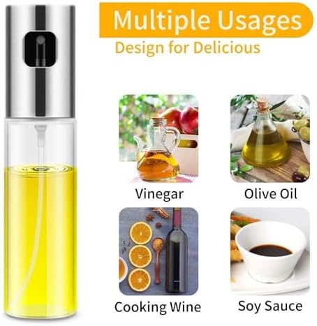Yağ püskürtücü şişe, 100 ml sirke püskürtücü, sos spreyi, ızgara, zeytinyağı cam şişe, mutfak, pişirme, salata, ekmek pişirme, barbekü için (1 adet)