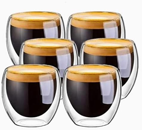 Alternative view of Needd Çift Katmanlı Espresso Cam Bardak Seti 6'lı 80 ml | Borosilikat Double Isı Yalıtımlı Şeffaf Kahve Bardağı | Espresso ve Ristretto için
