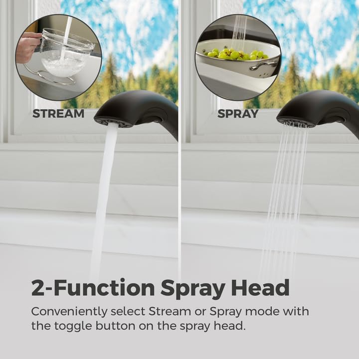 F5347WRYB Wray 1 Saplı Çıkarılabilir Mutfak Bataryası Mat Siyah
