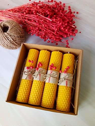 (4 Adet) 14Cm X 3Cm Doğal Petek mum Hediyelik Bal Mumu Mum Besswax Arı Mumu