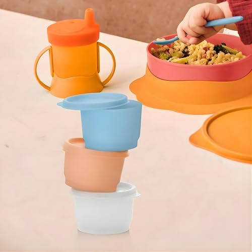 SET (3) Buzdolabı Uno 120 ml Renkli Turuncu Beyaz Mavi Kutu Stok Saklama Kabı Julchen