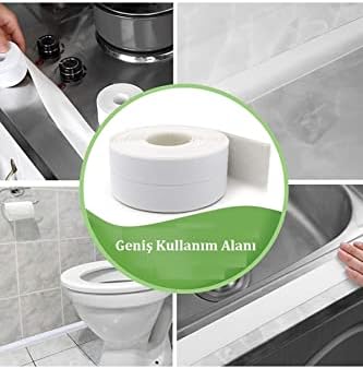 Sızdırmazlık Lavabo Bandı Banyo Mutfak Lavabo Küvet Duş Teknesi Pencere Su Geçirmez Kenar Bandı 3.2 Metre