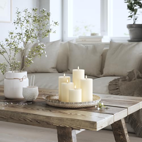 Deluxe Homeart İç Mekan Alevsiz LED Mum - Krem - Gerçek Alevli ™ Teknoloji - Pille Çalışan Mum (5 x 20 cm)