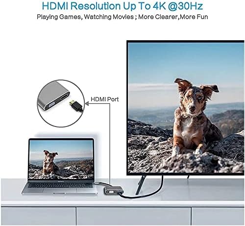 Type-C Hdmi Vga Usb 3.0 Type 4in1 Video Dönüştürücü Veri Aktarıcı Usb Adaptör Notebook ve ile Uyumlu Gri TC-26