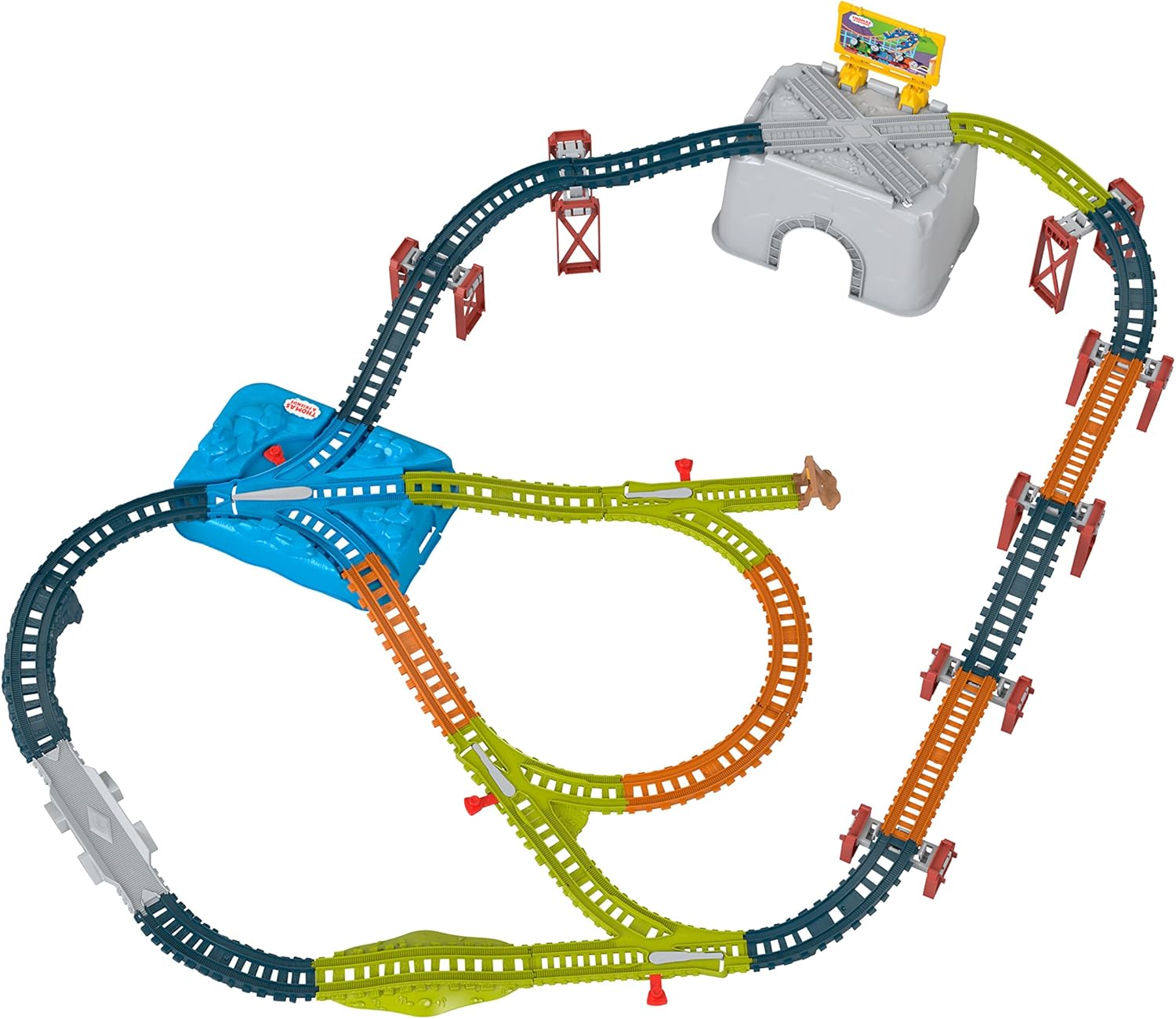 Mattel Thomas & Oyuncak Tren Paleti Seti, Connect & Kovası, Kalıp Döküm ve Motorlu Trenler için 48 Parça Genişletme Paketi, Yaş 3+ Yıl, HNP81