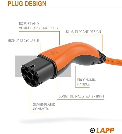 Alternative view of Lapp ® Elektrikli Araç Akıllı 22 kW, 32A, Üç Fazlı, Mod3, 5m Tip2 Şarj Kablosu - Tüm Araçlarla Uyumlu