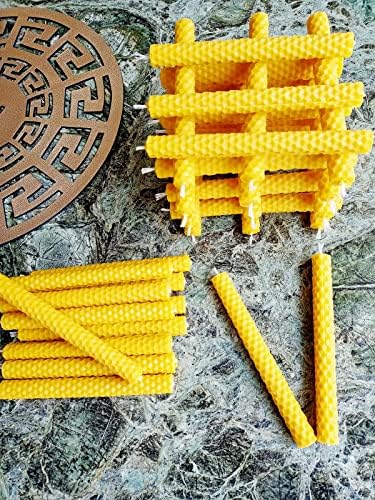 (24 Adet) 14Cm El Yapımı Dilek Mumu Doğal Petek mum Beeswax Candle Bal Mumu Mum