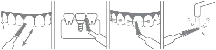 Alternative view of StopEver Well Tooth Arayüz Fırçası, Normal Boy, Beyaz & Yeşil, 3 Paket, 120 Adet