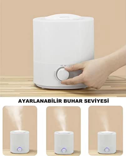 Alternative view of 2.5 Lt Hava Nemlendirici Buhar Makinesi Ultrasonik Difüzör Oda Nemlendirici Hava Nemlendiricisi Ortam Nemlendirici 7 Renkli Ledli Nemlendirici (Beyaz)