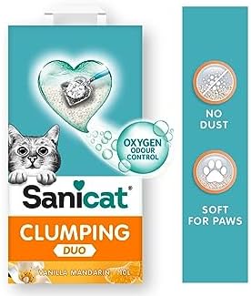 Sanicat Duo Topaklanan Kedi Kumu Vanilya ve Mandalina 10L