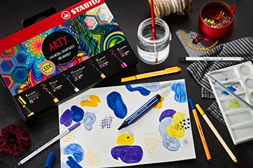 ARTY Set - point 88 & Pen 68 - İnce Keçe Uçlu Kalem ve Keçe Uçlu Boya Kalemi - 68'li Paket - Çeşitli Renkler