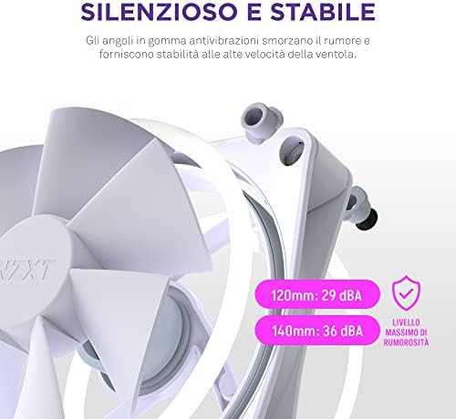Alternative view of NZXT F120 RGB Duo – 120 mm çift taraflı RGB fan – 20 ayrı ayrı atanabilir LED – dengeli hava akışı ve statik basınç – akışkan dinamik rulman – PWM kontrolü – beyaz
