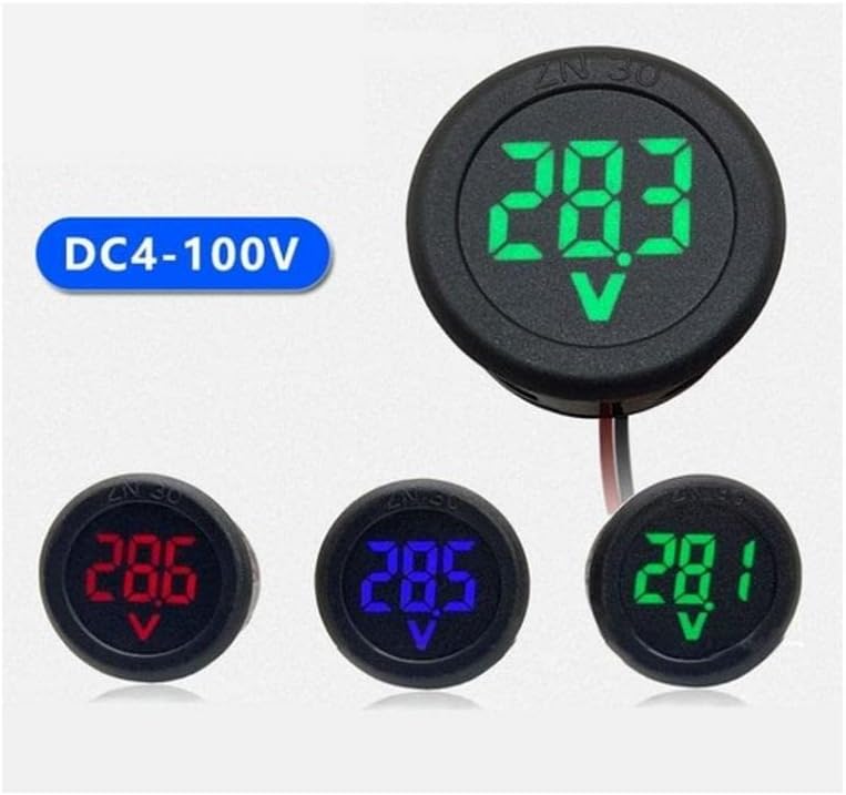 Yuvarlak Voltmetre Dc 4-100V Karavan Motosiklet Için Uygun