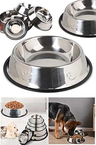 TOPTAN Metal Kedi ve Köpek Mama Ve Su Kabı Paslanmaz Çelik Kaymaz Tabanlı