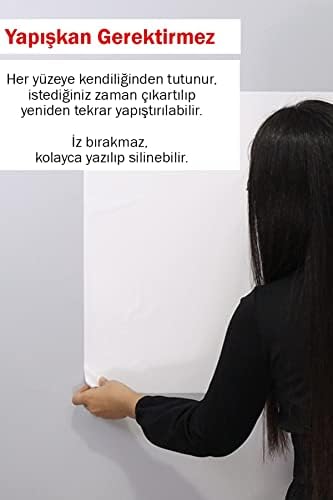 Beyaz, 2 Adet Yapışkansız Tutunan, Statik, Inovatif, Pratik Yazı Tahtası, Elektrostatik Kağıt (centimeters, 100 cm x 150 cm)