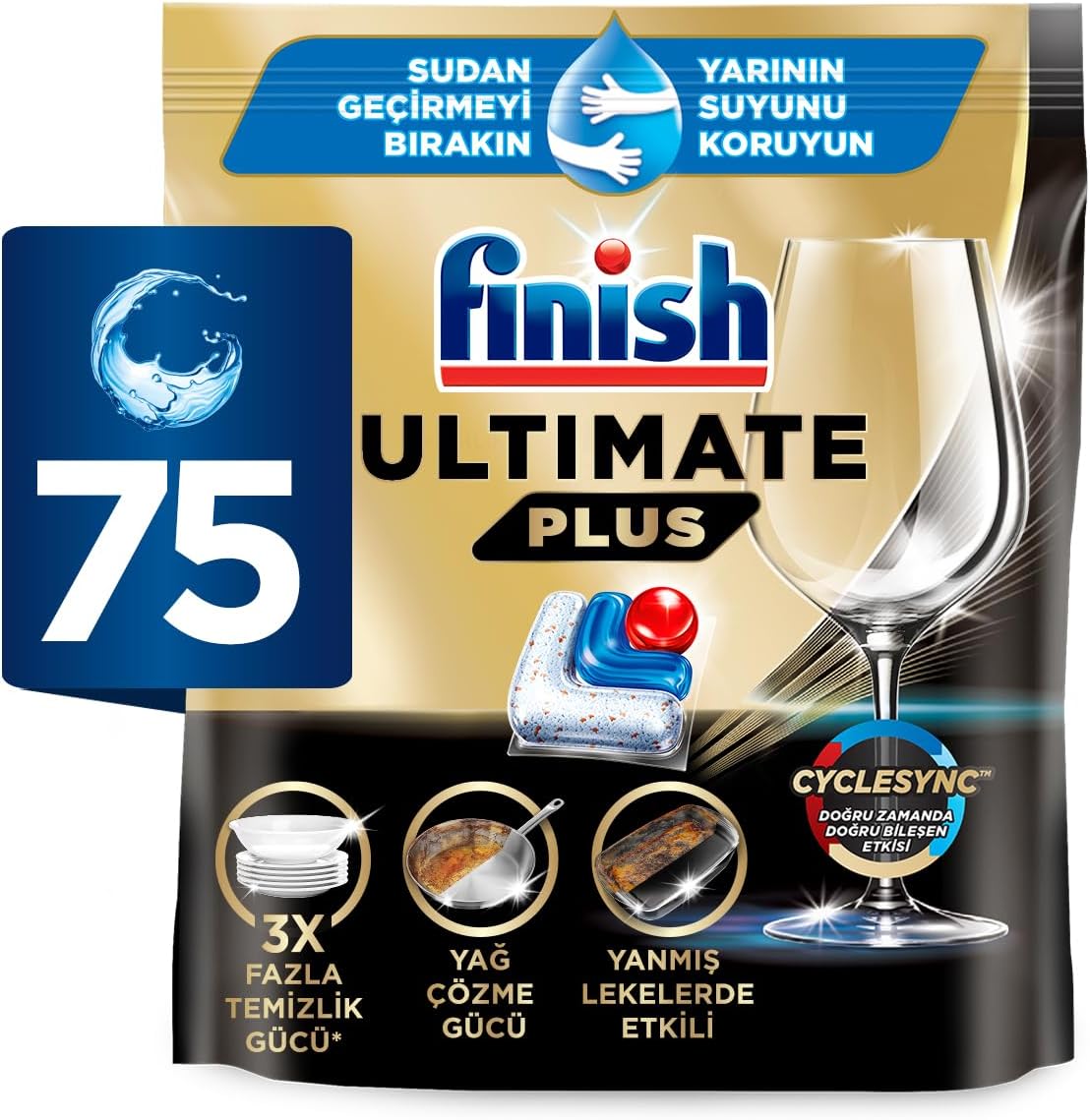 Plus 75 Kapsül Bulaşık Makinesi Deterjanı Tableti (1 x 75 Kapsül)