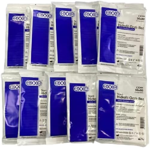 Exxe Steril Hidrofil Gazlı Bez (30x80 Cm 2 Parça) 10 Adet