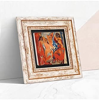 Picasso Avignonlu Kızlar Taş Duvar Tablosu - Çerçeveli Taş Tablo - Dekoratif Duvar Sanatı - Modern Ev ve Ofis Duvar Dekoru K1-302