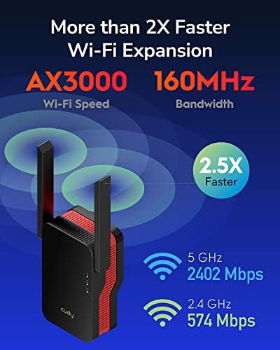 Alternative view of Cudy RE3000 5GHz 2402Mbps, 2.4GHz 574Mbps,Wi-Fi 6 Mesh 2x5dbi Menzil Artırıcı Repeater(AX3000Serisi)
