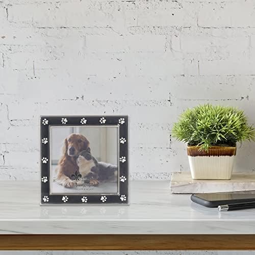 4x4 Gümüş Metal ve Siyah Resim Çerçevesi, Pençe Baskı Tasarımı