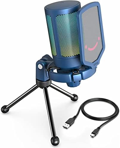 Alternative view of Fifine Ampligame A6V Yayıncı - Oyuncu - Gamer - Podcast - Youtuber RGB USB Mikrofon (Mavi)