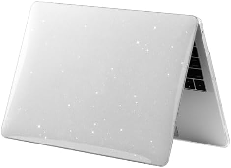 MacBook Air 13.6 İnç Kılıf Uyumlu Air M4-M3-M2 Simli Kristal Parlak TPU Sert Kapak İnce Hafif Pürüzsüz Darbe Çizik Koruma Şeffaf