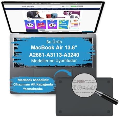 Alternative view of MacBook Air 13.6 İnç Kılıf Uyumlu Air M4-M3-M2 Simli Kristal Parlak TPU Sert Kapak İnce Hafif Pürüzsüz Darbe Çizik Koruma Şeffaf
