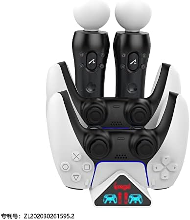 PS5 Uyumlu 4in1 Joystick Şarj İstasyonu Çok Fonksiyonlu Gamepad Hareket Denetleyicisi için Type-C Girişli Şarj Standı Led Işık Göstergeli Play Station 5 Kol Şarj PG-5011 -