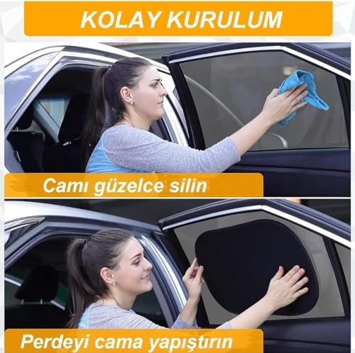 Araç Arka Yan Cam Güneşlik Vantuzlu Oto Perde Seti Araç Perdesi (2 Adet)
