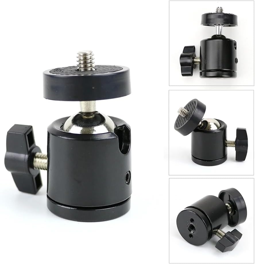 360° Döner Mafsallı Vida Adaptörü, 1/4" Bağlantı Uyumlu ve Monopod Aksesuarı, Kamera, Akıllı Telefon,, Mikrofon, LED Işık, Video Monitör ile Uyumlu Montaj Parçası