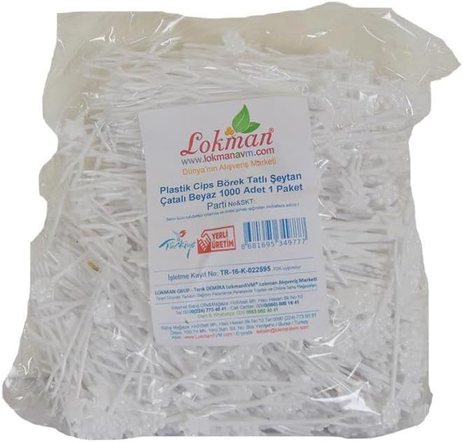 Alternative view of Plastik Cips Börek Tatlı Şeytan Çatalı Beyaz 1000 Adet 1 Paket