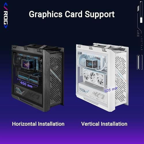 ROG STRIX HELIOS II, ÇİFT TEMPERLİ CAM PANEL, 450MM GPU DESTEĞİ, ALÜMİNYUM KASA ve ÖN PANEL, GPU DESTEK BRAKETLERİ ve 420MM RADYATÖR DESTEĞİ SUNAN EATX UYUMLU BİR MID-TOWER BEYAZ