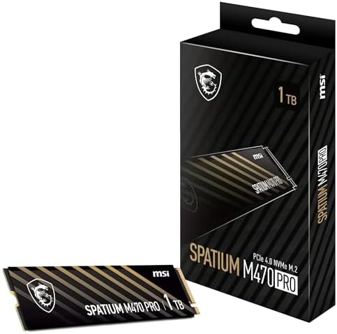 MSI SSD SPATIUM M470 PRO PCIE 4.0 NVME M.2 1TB R:6000 W:4500