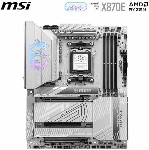 Alternative view of MSI MPG X870E EDGE TI WIFI AM5 DDR5 8400MHZ(OC) USB4 4x M.2 HDMI 5G LAN WIFI 7 RGB ATX