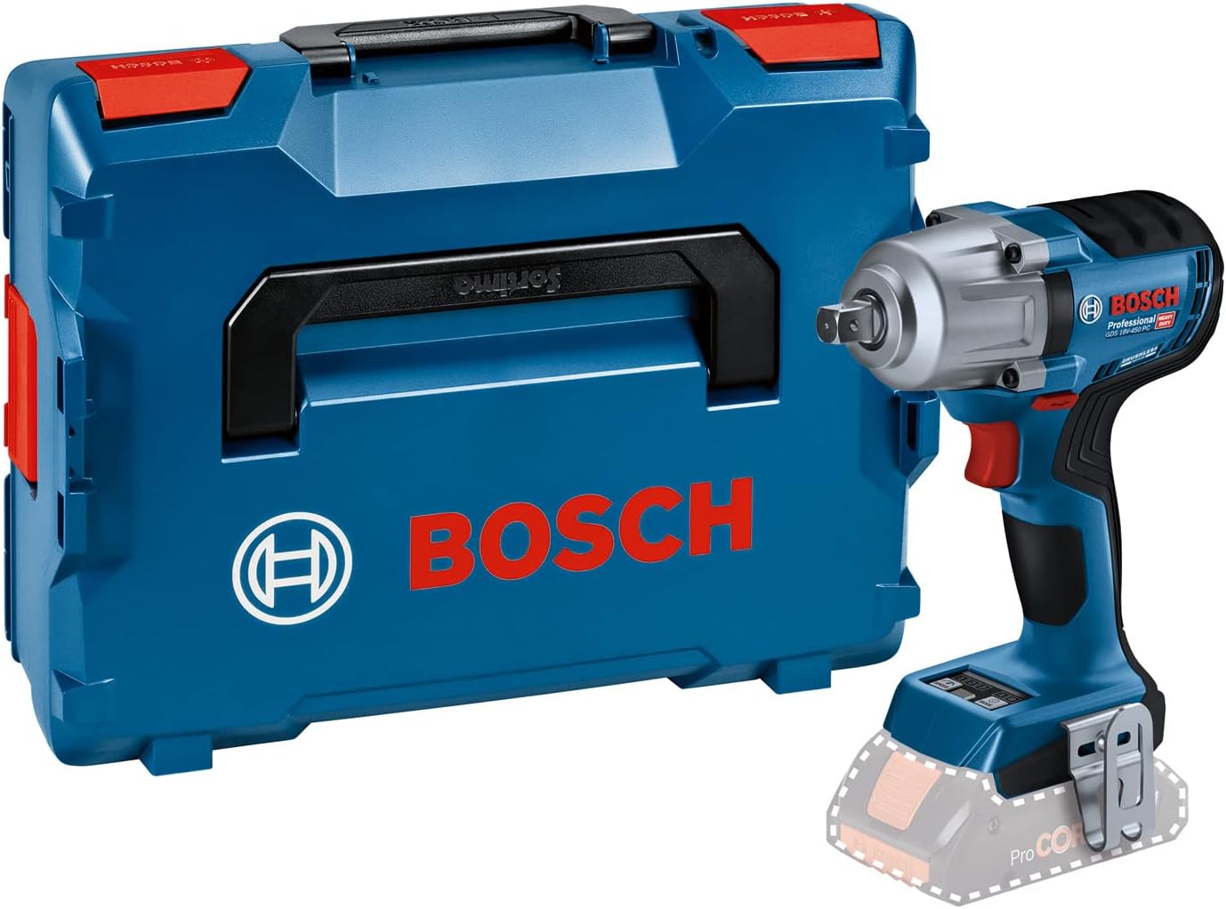 Professional GDS 18V-450 PC Akülü Darbeli Somun Sıkma (18 Volt, SOLO, L-Boxx Çanta, 450 Nm maks. tork, 1/2" kare uç girişi)