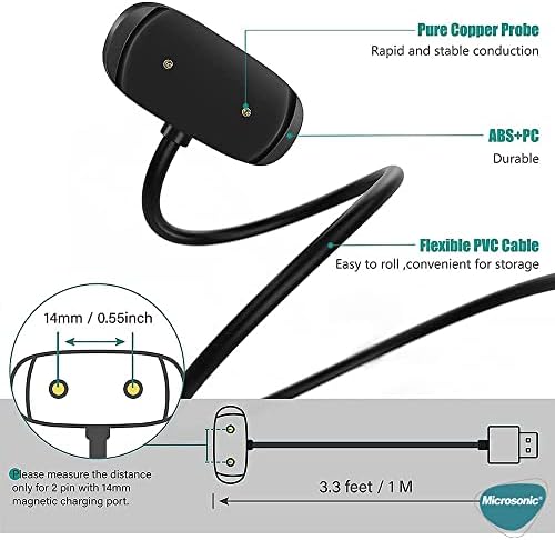 GTR 3 Pro için Manyetik USB Şarj Kablosu Siyah [GTR 3 Pro ile Uyumlu Şarj Kablosu - Siyah]