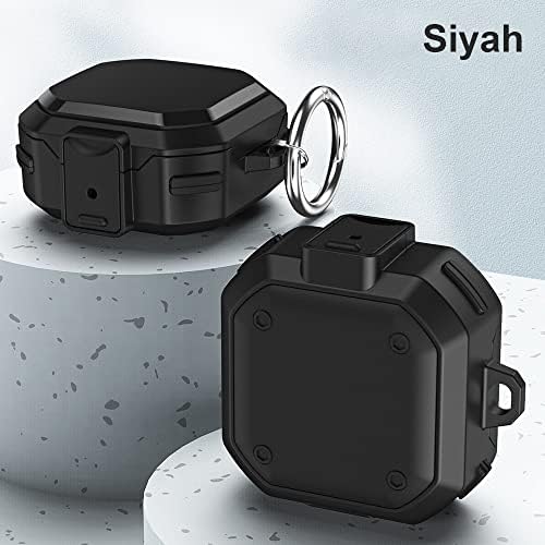 Alternative view of Galaxy Buds Pro için Kılıf Darbeye Dayanıklı Sert Koruyucu + Askılık Siyah [Buds Pro ile Uyumlu Kılıf - Siyah]
