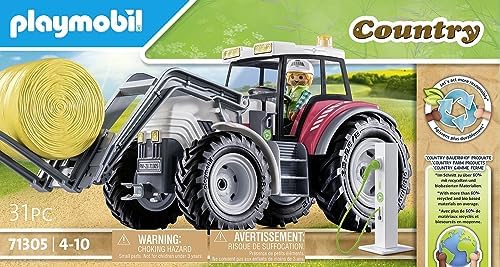 Alternative view of Playmobil Country 71305 Büyük Traktör, Elektrikli Traktör, Katlanır Çatılı ve Elektrik Şarj Istasyonu, 4 Yaşından Büyük Çocuklar İçin Oyuncak